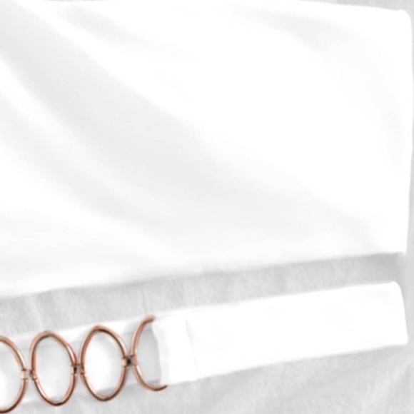 Boho white  gold chain detail cutout monokini swimsuit - Picture 10 of 10